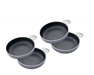 Set mit 4 Pfannen für Gasherde und Grills Bratpfannen für Campingkocher 4x12.5cm