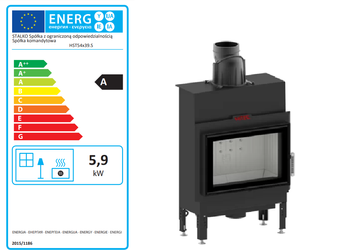 Piec wkład kominkowy BImSchV2 o mocy 3-8KW HST54x39.S  piec na drewno kominek nowoczesny