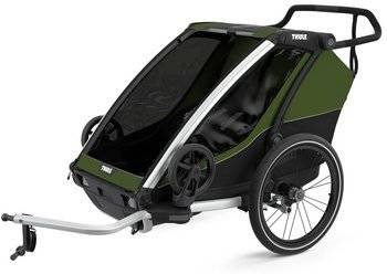 Thule Chariot Cab Multisport-Fahrradanhänger Zweisitzer aluminium/zypressengrün